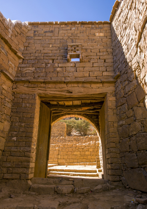 Gate in the ramparts of the old town, Amran Governorate, Thula, Yemen