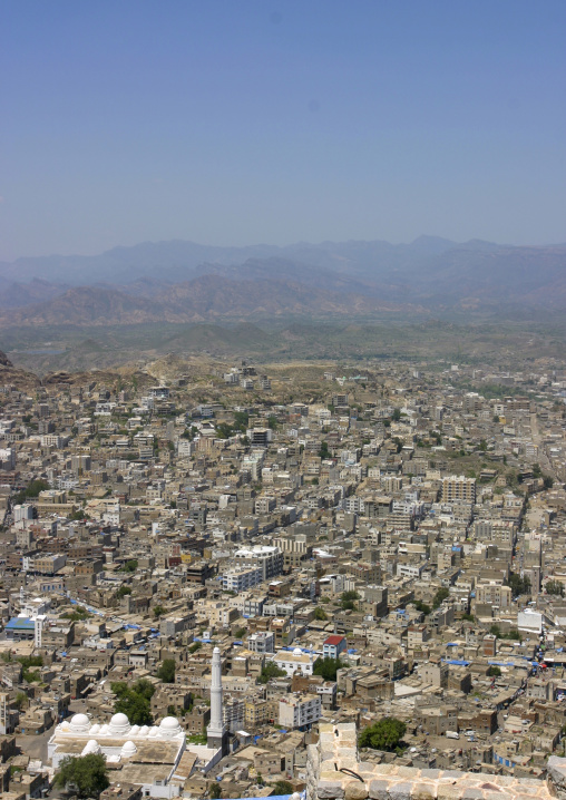 City from Al-Cahira fortress aka Cairo Castle, Janad Region, Taiz, Yemen