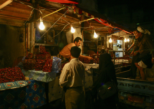 Spices shop in the night market, Amanat Al-Asemah, Sanaa, Yemen