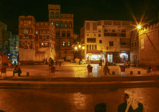 Traditional houses in the old city featuring ornamental facades, Amanat Al-Asemah, Sanaa, Yemen