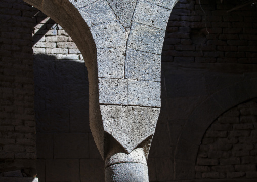 Basalt pillars in a house, Amanat Al-Asemah, Sanaa, Yemen