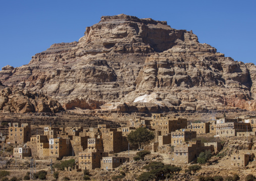 Fortified village in the mountain, Amran Governorate, Thula, Yemen