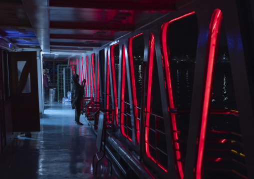 Bangladeshi woman on a ferry at night, Dhaka Division, Dhaka, Bangladesh