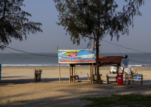 Parasailing counter on the beach, Chittagong Division, Cox's Bazar Sadar, Bangladesh