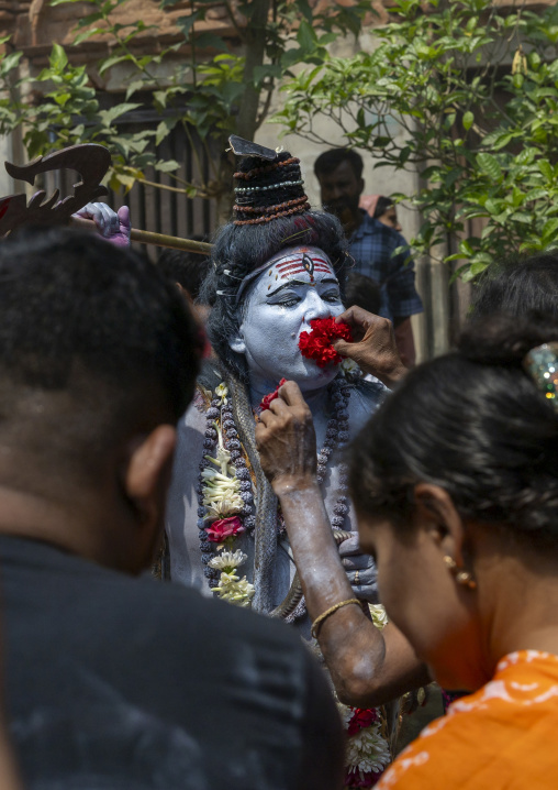 Lord Shiva procession with devotees at Lal Kach festival, Dhaka Division, Munshiganj, Bangladesh
