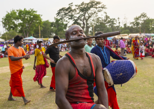 Devotees performing during Charak Puja hindu festival, Sylhet Division, Kamalganj, Bangladesh
