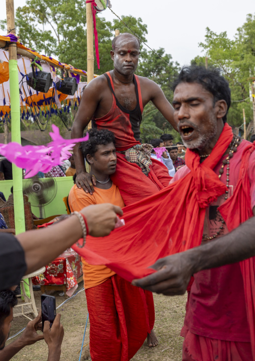 Devotees performing during Charak Puja hindu festival, Sylhet Division, Kamalganj, Bangladesh