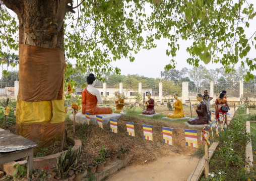 Monks statues in Shalban Buddhist Monastery, Chittagong Division, Comilla, Bangladesh