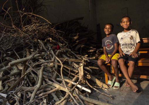 Orphans boys in Shalban Buddhist Monastery kitchen, Chittagong Division, Comilla, Bangladesh