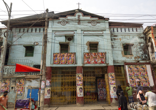 Movie posters at the entrance of a cinema, Chittagong Division, Comilla, Bangladesh