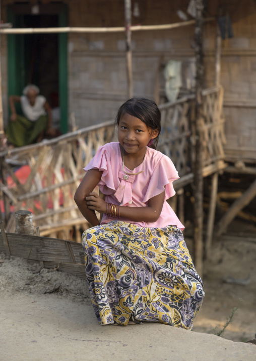 Portrait of a Marma ethnic group girl, Chittagong Division, Rowangchhari, Bangladesh