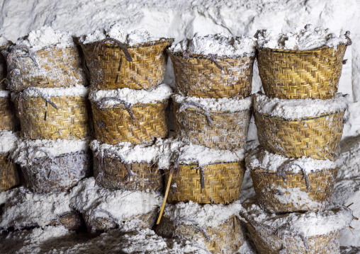 Baskets filled with salt in a factory, Chittagong Division, Chittagong, Bangladesh