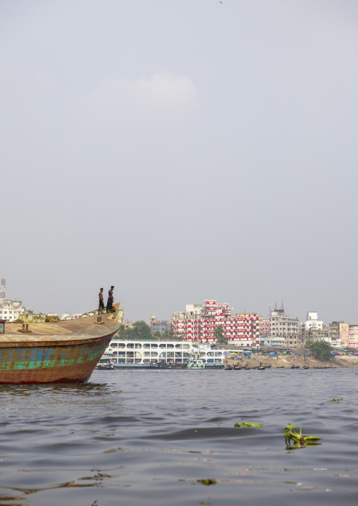 Boat loaded of sand on Buriganga river, Dhaka Division, Keraniganj, Bangladesh