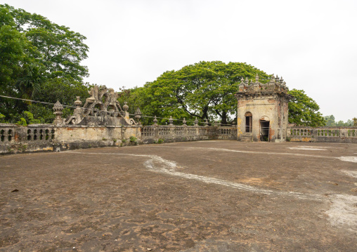 Old heritage house roof at Pakutia Zamindar Bari, Dhaka Division, Nagarpur, Bangladesh