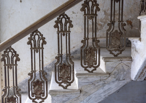 Staircase in old heritage house at Pakutia Zamindar Bari, Dhaka Division, Nagarpur, Bangladesh