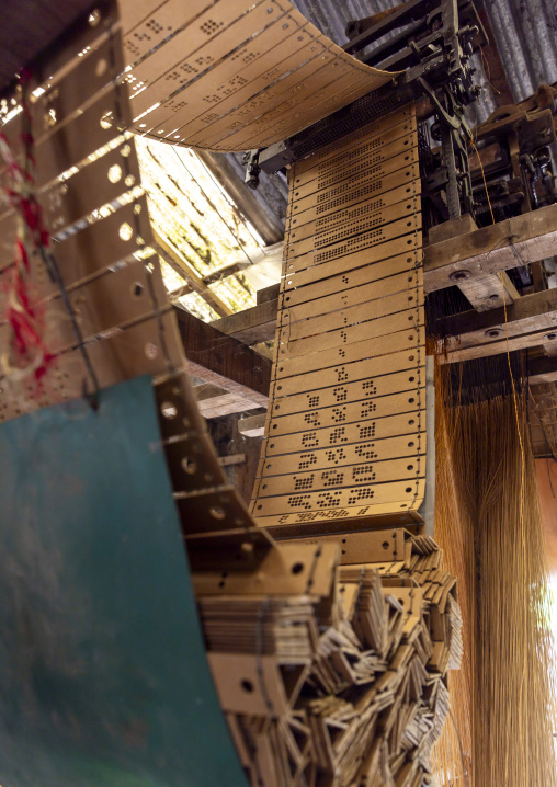 Punched cards in a sari factory, Dhaka Division, Delduar, Bangladesh