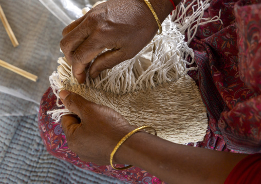 Shawl made with tie-dye resist dyeing technique in Living Blue, Rangpur Division, Goalpara, Bangladesh