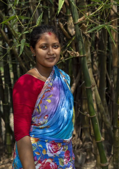 Portrait of a christian woman from Santal ethnic group, Rajshahi Division, Tanore, Bangladesh