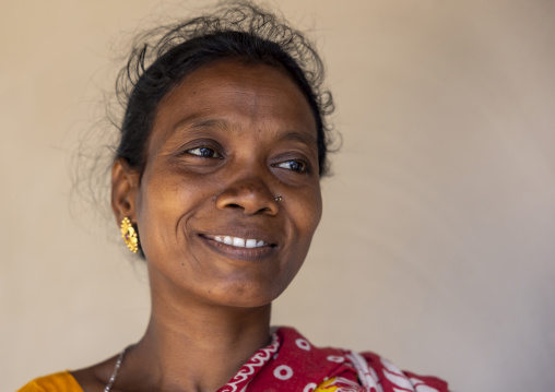 Portrait of a christian woman from Santal ethnic group, Rajshahi Division, Tanore, Bangladesh