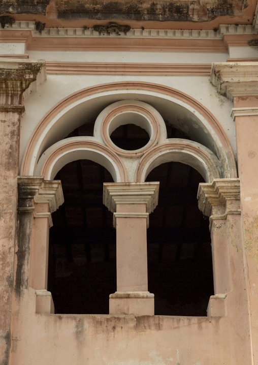 Puthia Rajbari palace window, Rajshahi Division, Puthia, Bangladesh