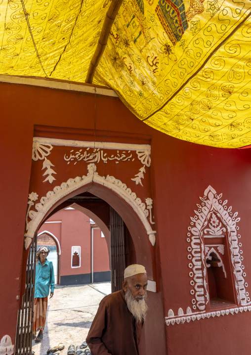 Bangladeshi men entering the Mausoleum of Khan Jahan Ali, Khulna Division, Bagerhat, Bangladesh