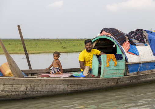River gypsies living on their boats , Barisal Division, Barisal, Bangladesh