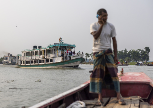 Ferry vessel on a river, Barisal Division, Barisal, Bangladesh