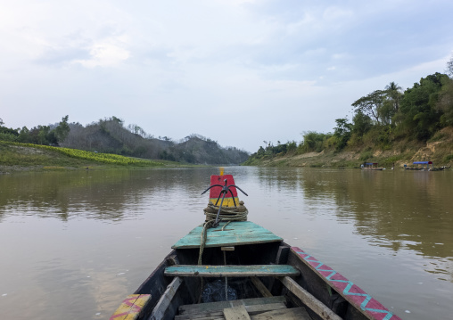 Boat on a river, Chittagong Division, Rowangchhari, Bangladesh