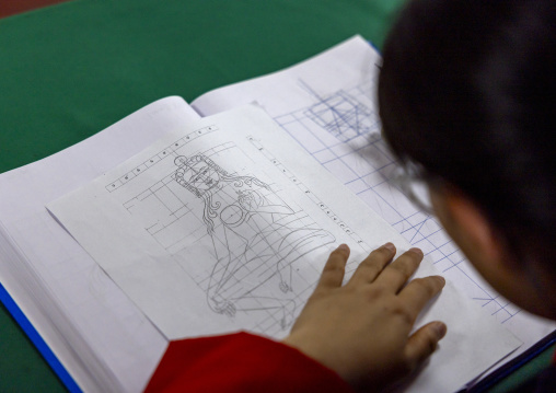 JimZo art of sculpting at the Institute of Zorig Chosum, Chang Gewog, Thimphu, Bhutan