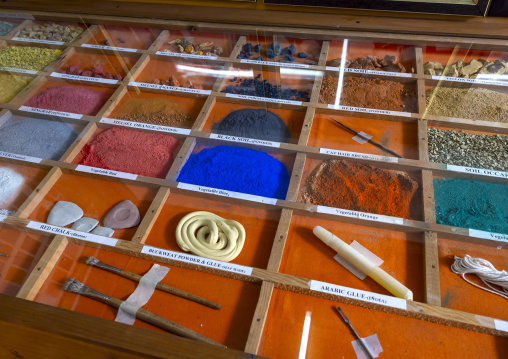 Natural pigments to paint thangkas, Chang Gewog, Thimphu, Bhutan