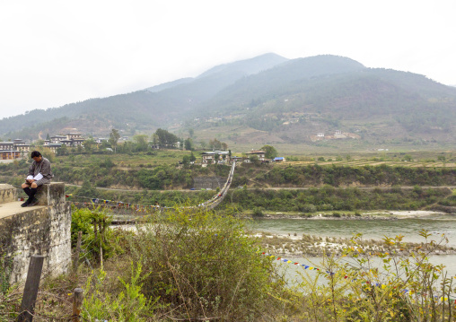 Punakha Suspension Bridge, Punakha dzongkhag, Punakha, Bhutan
