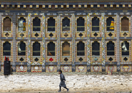 Bhutanese boy in Ura Lhakhang monastery, Bumthang, Ura, Bhutan