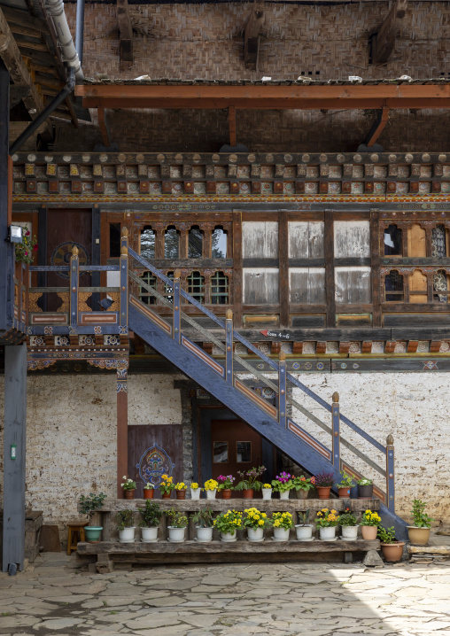 Ogyen Choling Palace and Museum stairs, Bumthang, Ogyen Choling, Bhutan