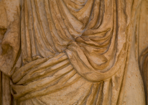 Detail of a statue in leptis magna, Tripolitania, Khoms, Libya