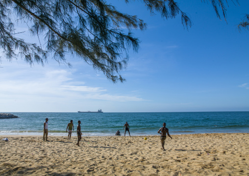 Boys on playing on the beach in lobito, Benguela Province, Lobito, Angola