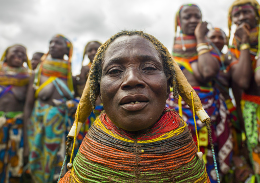 Mwila woman with the giant vilanda necklaces, Huila Province, Chibia, Angola