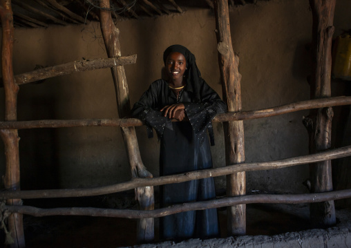 Teenage girl inside her tukul, Kembata, Alaba, Ethiopia