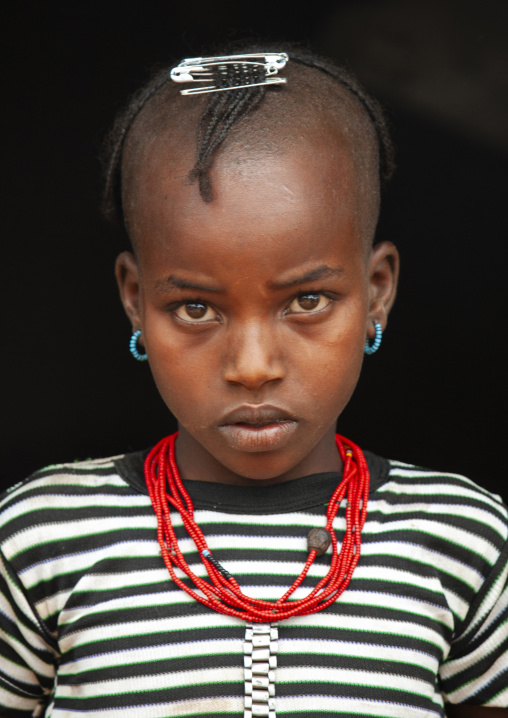 Little banna tribe girl portrait, Omo valley, Key Afer, Ethiopia