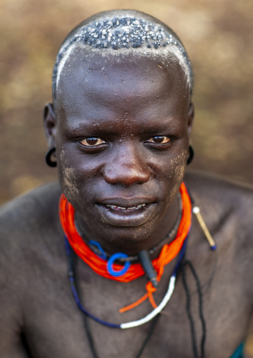 Bodi tribe man portrait, Omo Valley, Hana Mursi, Ethiopia