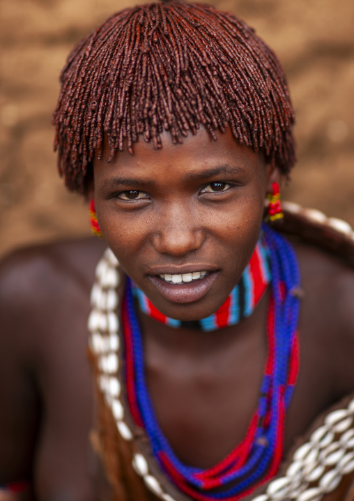 Portrait of a Hamer woman, Turmi, Omo valley, Ethiopia