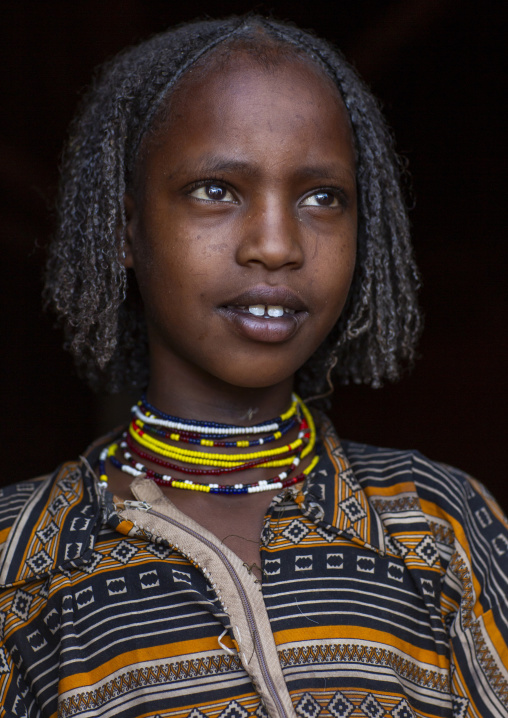 Portrait of a Borana tribe girl, Oromia, Ola Alakadjilo, Ethiopia