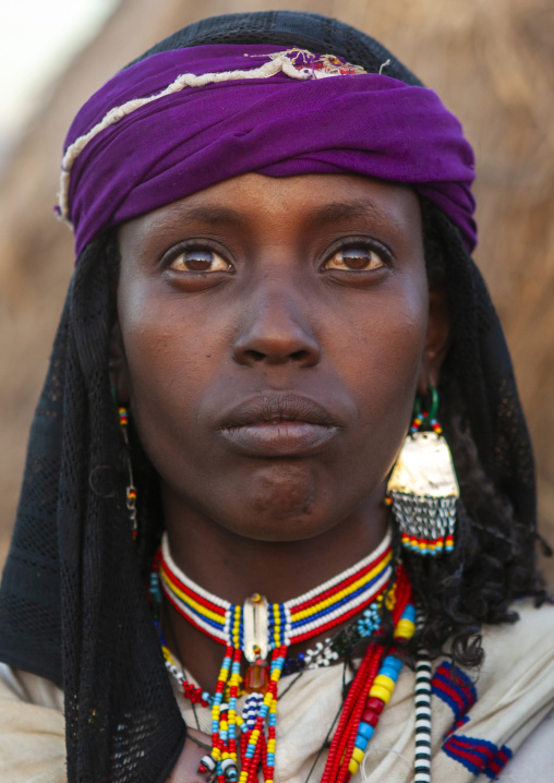 Karrayyu tribe woman in traditional outfit, Oromia, Metahara, Ethiopia