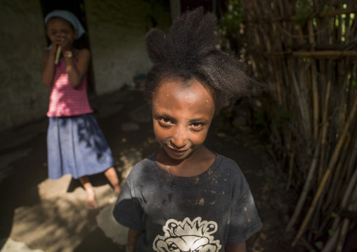 Portrait of a girl with afro hair, Oromia, Mojo, Ethiopia