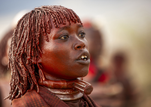 Hamar tribe woman during bull jumping ceremony, Turmi, Omo valley, Ethiopia