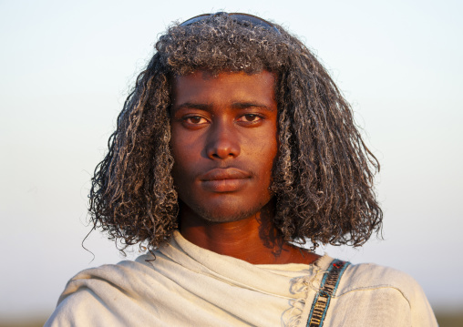 Afar tribe man with traditional hairstyle, Assaita, Afar regional state, Ethiopia