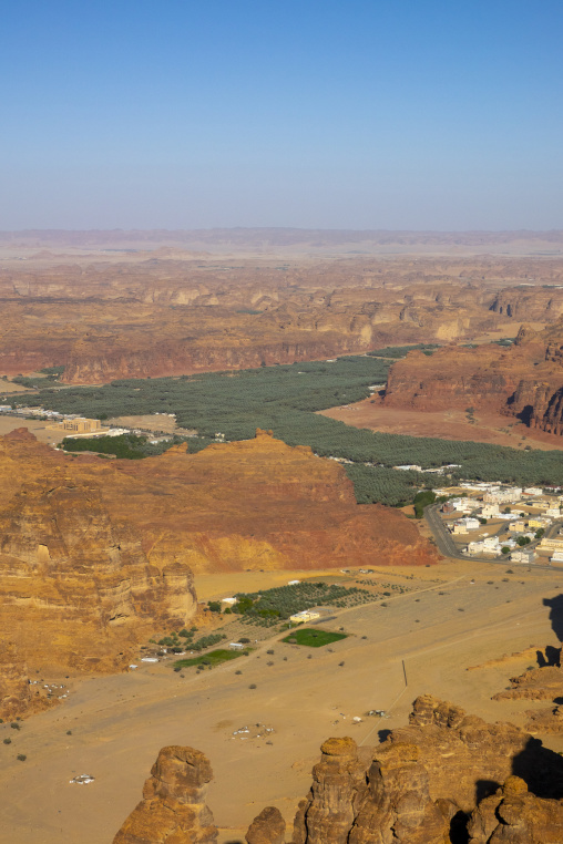 Oasis in the middle of the wadi al-Qura, Al Madinah Province, Alula, Saudi Arabia
