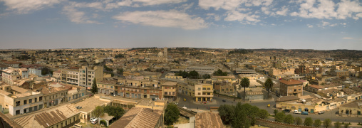 Aerial view of the town panorama, Central Region, Asmara, Eritrea