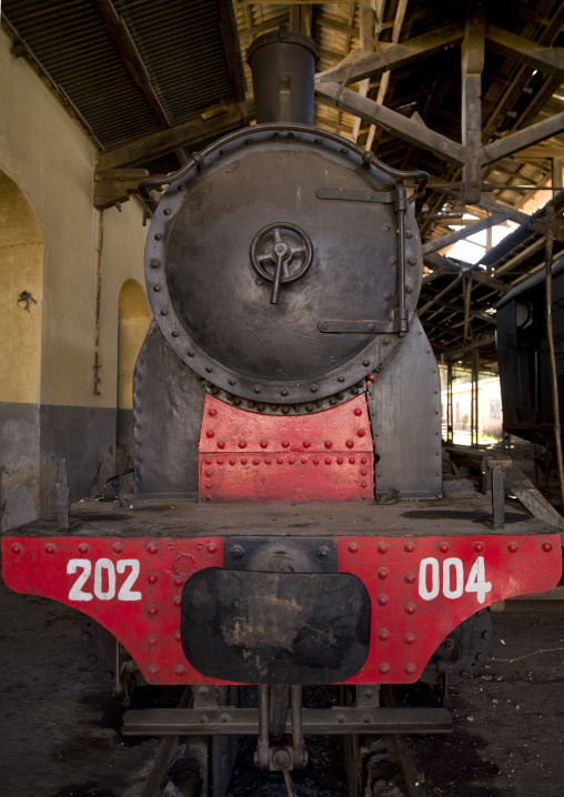 Old train in the train station workshop, Central Region, Asmara, Eritrea