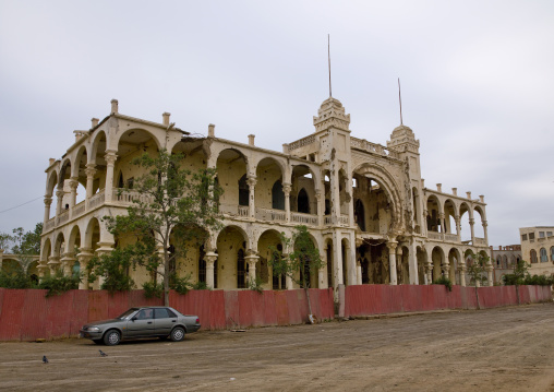 Ruins of the former banca d'italia, Northern Red Sea, Massawa, Eritrea