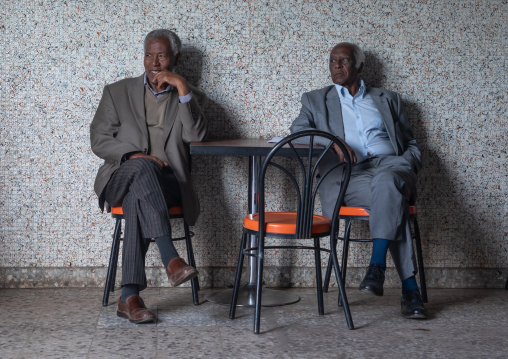 Eritrean men in the multi sport bowling bar, Central region, Asmara, Eritrea